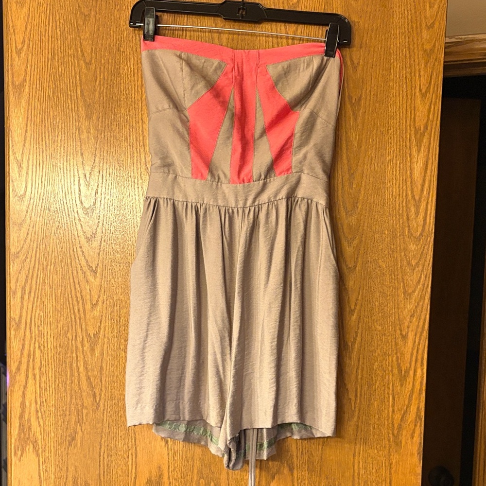 BCBGeneration Textured Beige Romper